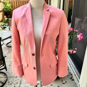 CALVIN KLEIN. Pink Open Jacket. Size 14. Two Faux Pockets. Fully lined.